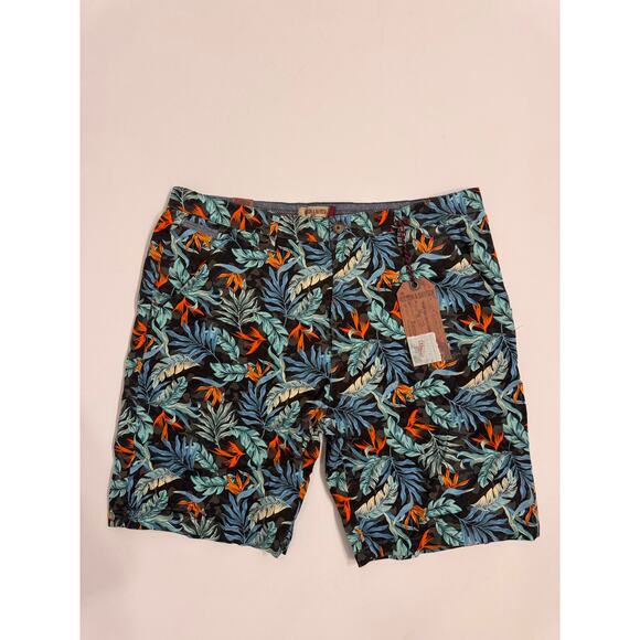 NWT Hudson and Barrow Men's Chino Casual Tropical Print Shorts Multicolor Size38 - Picture 1 of 8